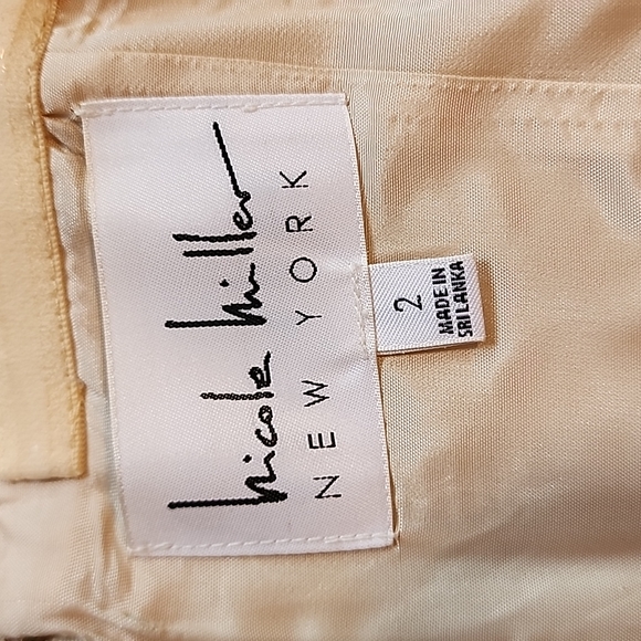 Nicole Miller gold/floral metallic shimmery strapless dress-0 - Picture 6 of 10